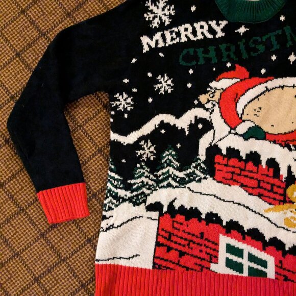 Arvilhill Ugly Christmas Sweater Mens Medium Mooning Santa Claus Humor Bad Santa - Picture 3 of 11